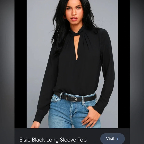 Lulus Elsie Black Long Sleeve Top size small - Picture 6 of 9